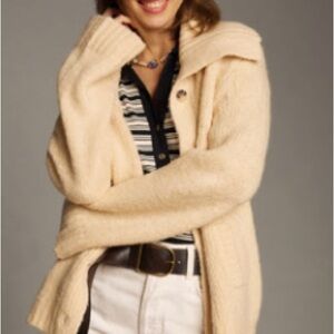 Anthropologie Cream Knit Cardigan